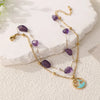 Wholesale Jewelry Casual Elegant Vacation Starfish Dolphin Fish Tail 304 Stainless Steel 18K Gold Plated Layered Anklet