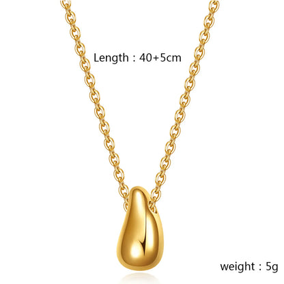 Wholesale Jewelry Casual Elegant Water Droplets 304 Stainless Steel Gold Plated Pendant Necklace