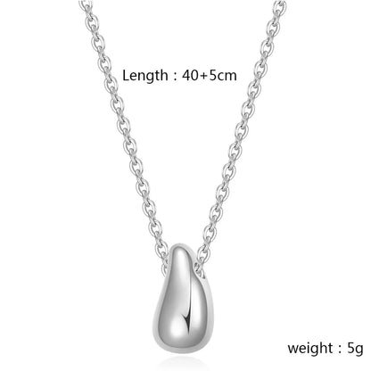 Wholesale Jewelry Casual Elegant Water Droplets 304 Stainless Steel Gold Plated Pendant Necklace