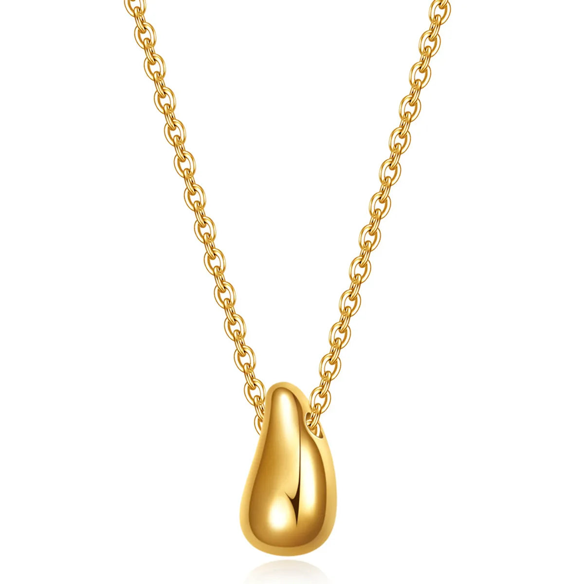 Wholesale Jewelry Casual Elegant Water Droplets 304 Stainless Steel Gold Plated Pendant Necklace