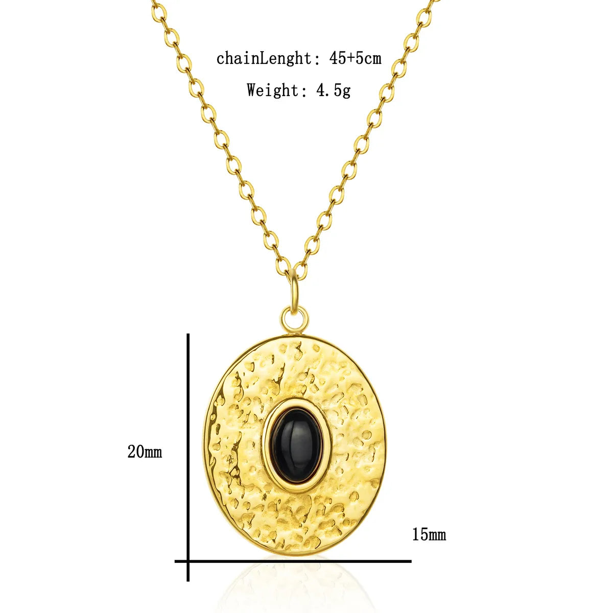 Wholesale Jewelry Casual Hawaiian Vacation Oval 304 Stainless Steel Tiger Eye Gold Plated Pendant Necklace