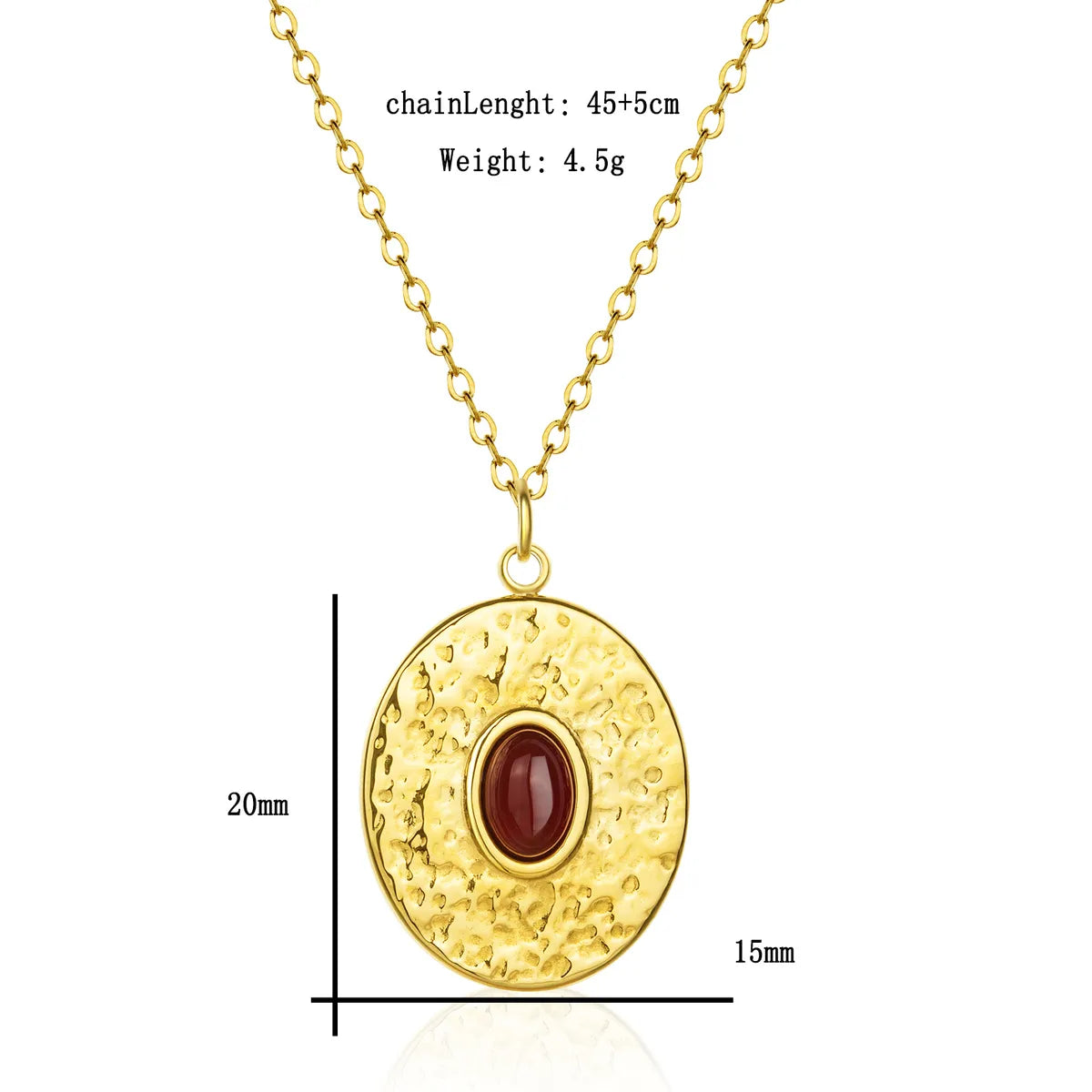 Wholesale Jewelry Casual Hawaiian Vacation Oval 304 Stainless Steel Tiger Eye Gold Plated Pendant Necklace