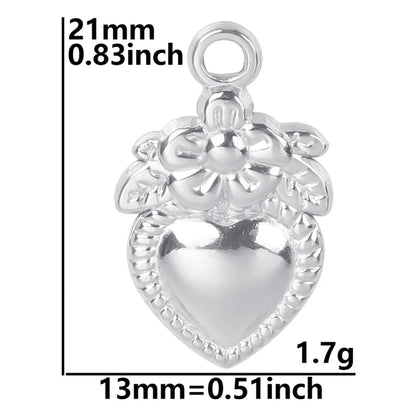 Wholesale Jewelry Casual Heart Shape Flower 304 Stainless Steel 18K Gold Plated Pendant Necklace Necklace Pendant