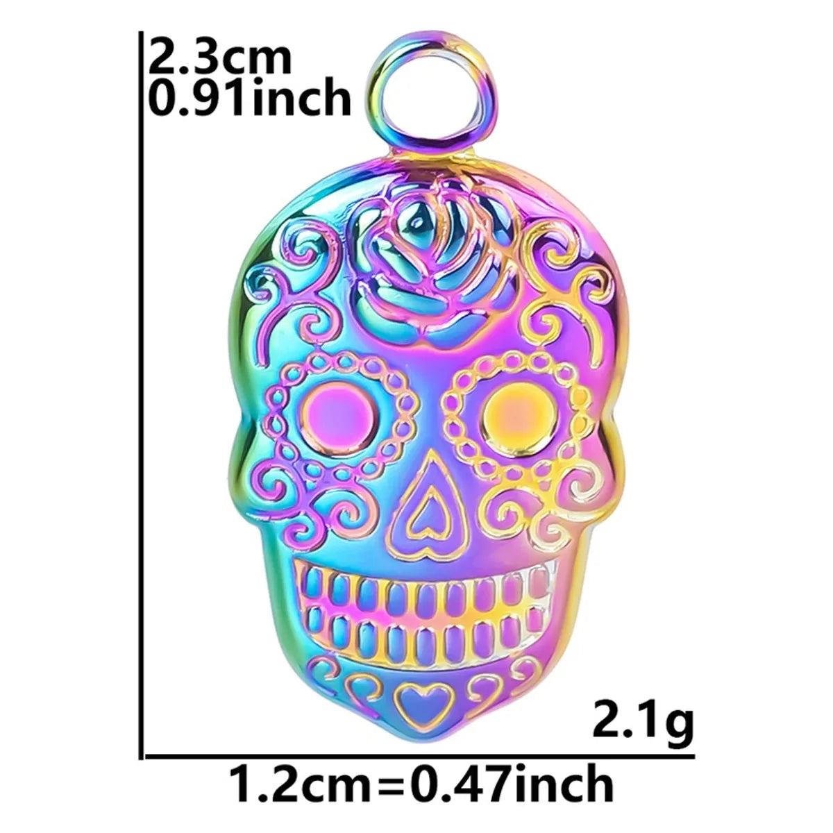 Wholesale Jewelry Casual Hip-Hop Funny Skull 304 Stainless Steel 18K Gold Plated Plating Pendant Necklace