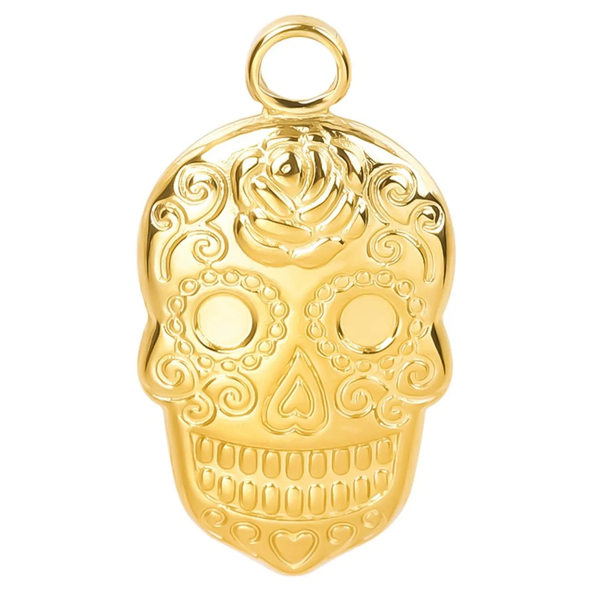 Wholesale Jewelry Casual Hip-Hop Funny Skull 304 Stainless Steel 18K Gold Plated Plating Pendant Necklace