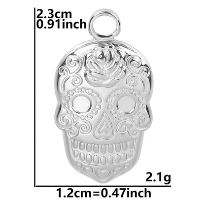 Wholesale Jewelry Casual Hip-Hop Funny Skull 304 Stainless Steel 18K Gold Plated Plating Pendant Necklace