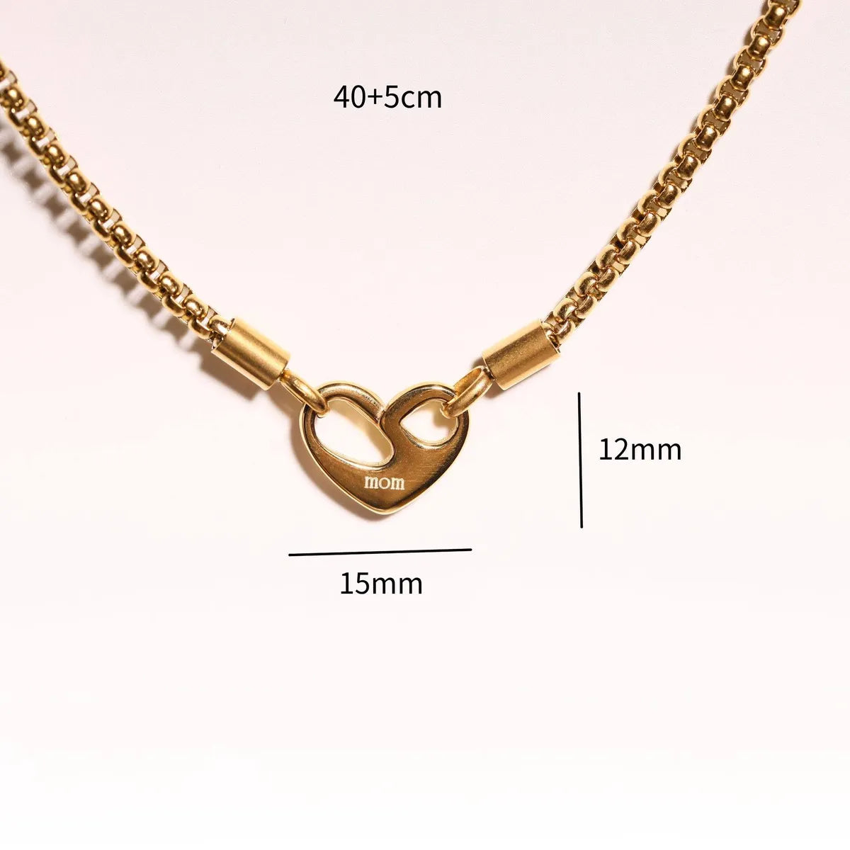 Wholesale Jewelry Casual MAMA Heart Shape 201 Stainless Steel 304 Stainless Steel 18K Gold Plated Necklace