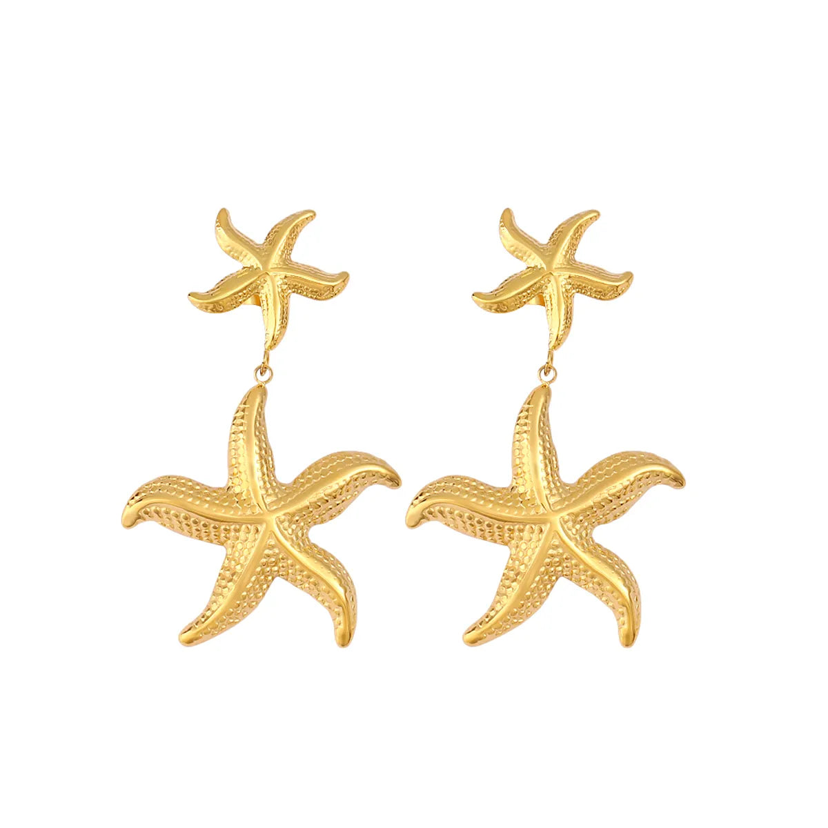 Wholesale Jewelry Casual Marine Style Beach Starfish Bow Knot 304 Stainless Steel 316 Stainless Steel  18K Gold Plated Earrings Necklace