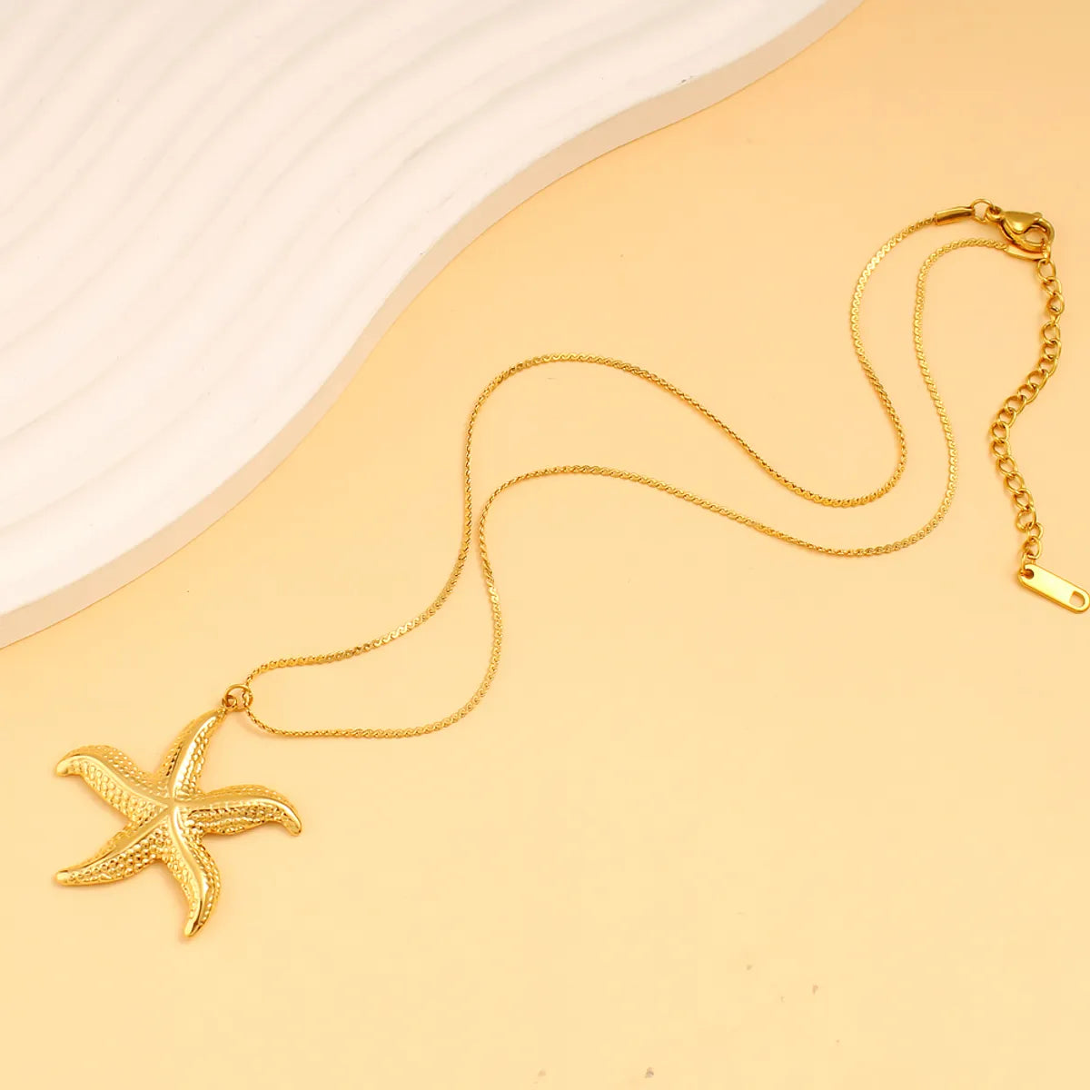 Wholesale Jewelry Casual Marine Style Beach Starfish Bow Knot 304 Stainless Steel 316 Stainless Steel  18K Gold Plated Earrings Necklace