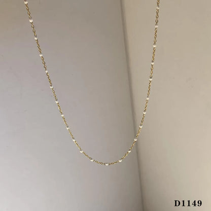 Wholesale Jewelry Casual Modern Style Color Block 304 Stainless Steel 16K Gold Plated White Gold Plated Gold Plated Enamel Plating Necklace