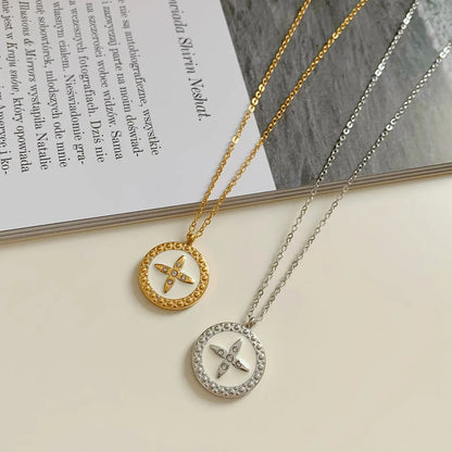 Wholesale Jewelry Casual Modern Style Cross 304 Stainless Steel 16K Gold Plated White Gold Plated Gold Plated Plating Pendant Necklace