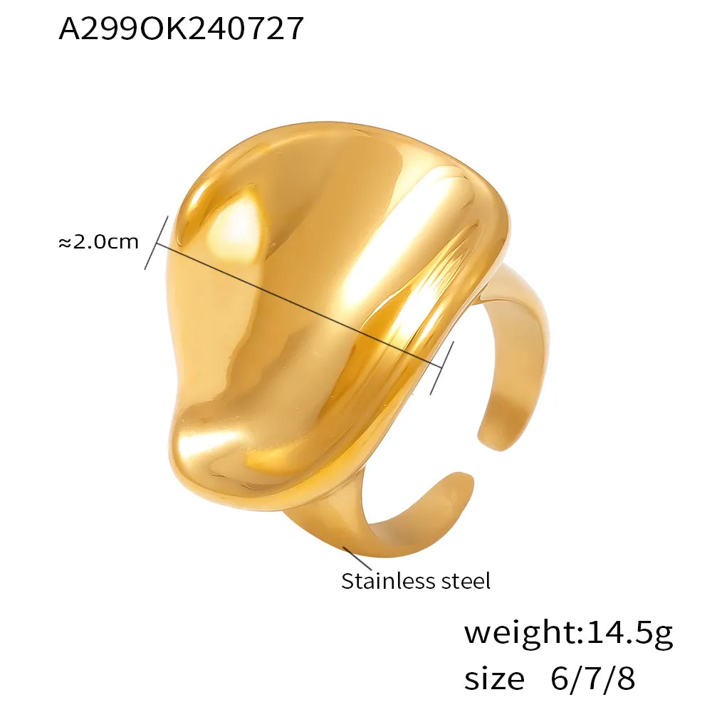 Wholesale Jewelry Casual Modern Style Geometric 304 Stainless Steel 18K Gold Plated Plating Open Rings