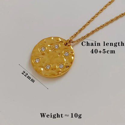 Wholesale Jewelry Casual Modern Style Geometric Heart Shape 304 Stainless Steel 316 Stainless Steel  Diamond 16K Gold Plated White Gold Plated Gold Plated Inlay Pendant Necklace