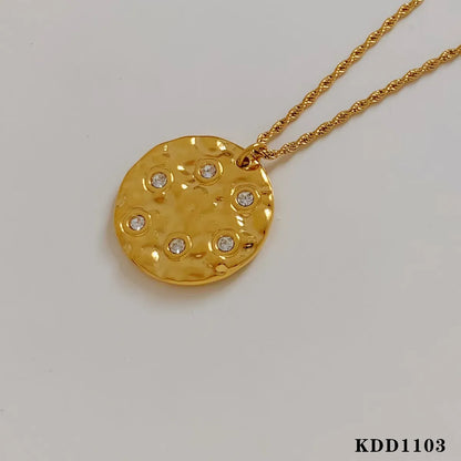 Wholesale Jewelry Casual Modern Style Geometric Heart Shape 304 Stainless Steel 316 Stainless Steel  Diamond 16K Gold Plated White Gold Plated Gold Plated Inlay Pendant Necklace