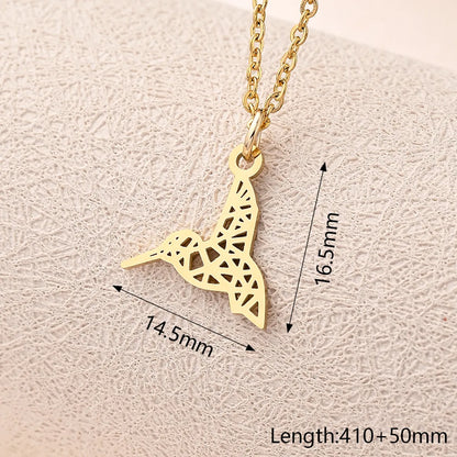 Wholesale Jewelry Casual Modern Style Simple Style Animal Snake Butterfly 304 Stainless Steel Gold Plated Polishing Plating Pendant Necklace