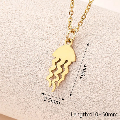 Wholesale Jewelry Casual Modern Style Simple Style Animal Snake Butterfly 304 Stainless Steel Gold Plated Polishing Plating Pendant Necklace