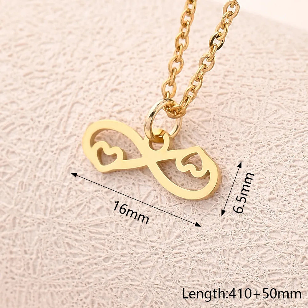 Wholesale Jewelry Casual Modern Style Simple Style Letter Heart Shape Feather 304 Stainless Steel Gold Plated Polishing Plating Pendant Necklace