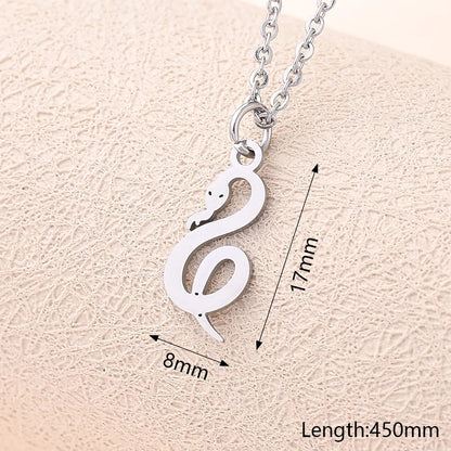 Wholesale Jewelry Casual Modern Style Simple Style Peacock Ghost Snake 304 Stainless Steel Polishing Pendant Necklace