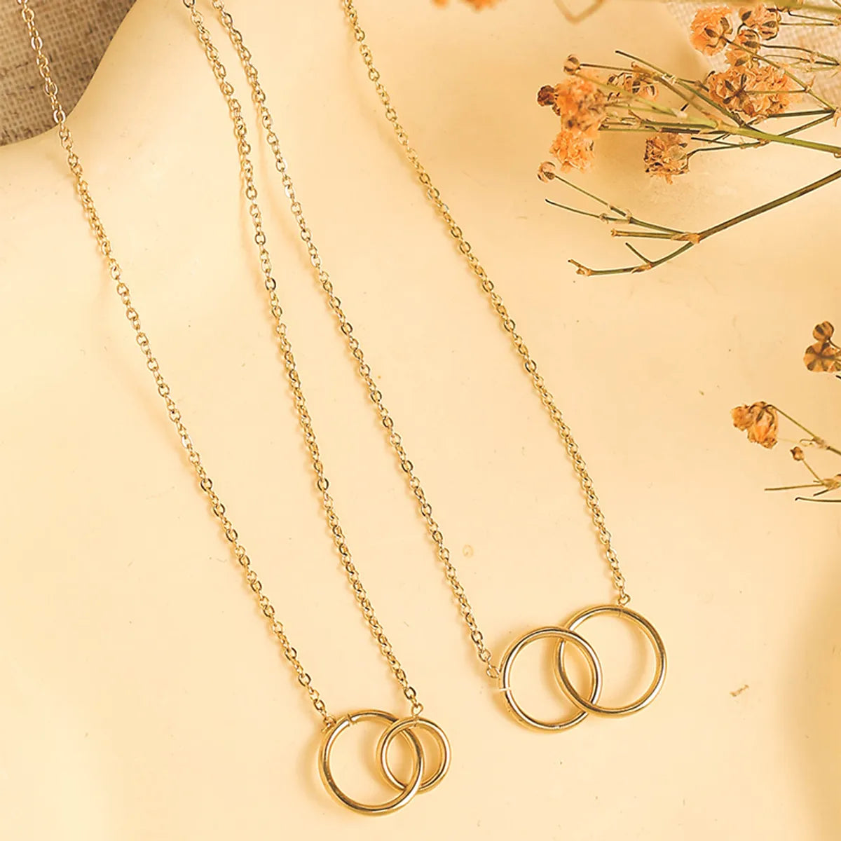 Wholesale Jewelry Casual Modern Style Simple Style Round 304 Stainless Steel 14K Gold Plated Plating Necklace