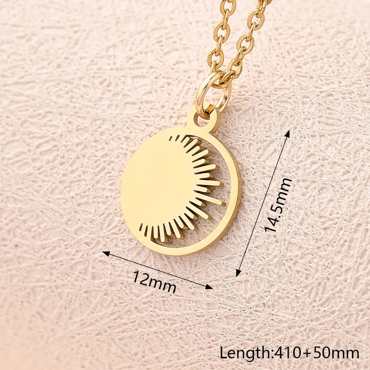 Wholesale Jewelry Casual Modern Style Simple Style Sun Star Moon 304 Stainless Steel Gold Plated Polishing Plating Pendant Necklace