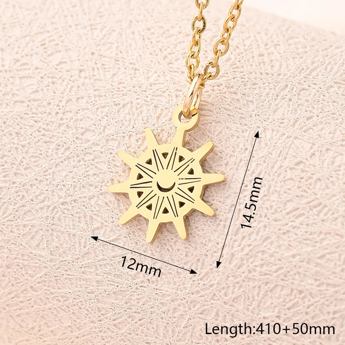 Wholesale Jewelry Casual Modern Style Simple Style Sun Star Moon 304 Stainless Steel Gold Plated Polishing Plating Pendant Necklace