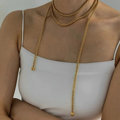 Wholesale Jewelry Casual Modern Style Solid Color 304 Stainless Steel 16K Gold Plated White Gold Plated Gold Plated Plating Necklace