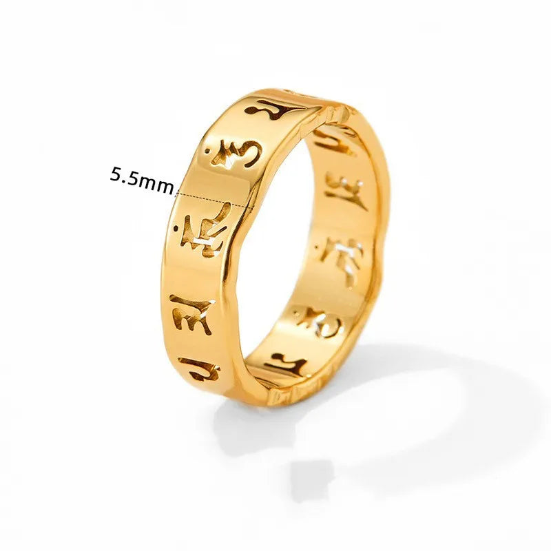 Wholesale Jewelry Casual Modern Style Solid Color 304 Stainless Steel White Gold Plated Gold Plated Plating Hollow Out Rings