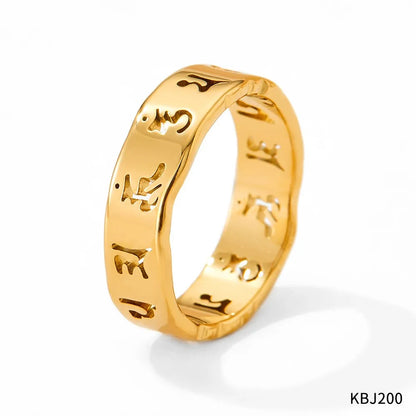 Wholesale Jewelry Casual Modern Style Solid Color 304 Stainless Steel White Gold Plated Gold Plated Plating Hollow Out Rings