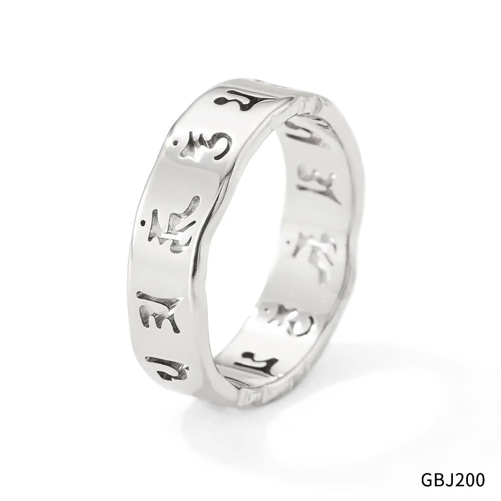 Wholesale Jewelry Casual Modern Style Solid Color 304 Stainless Steel White Gold Plated Gold Plated Plating Hollow Out Rings