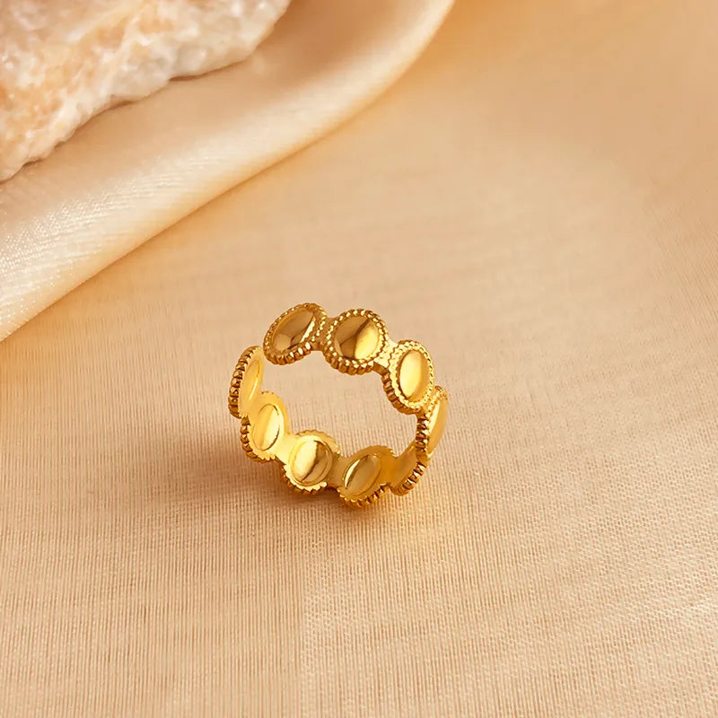 Wholesale Jewelry Casual Retro Simple Style Geometric 201 Stainless Steel 18K Gold Plated Open Rings