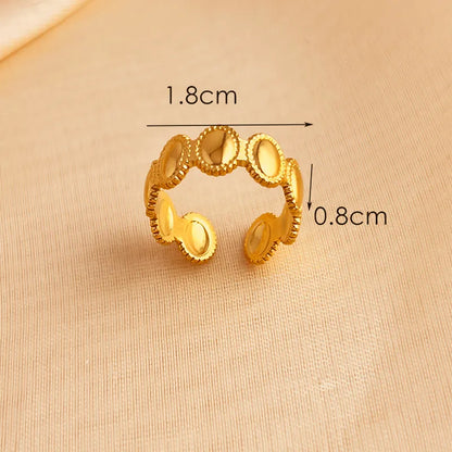 Wholesale Jewelry Casual Retro Simple Style Geometric 201 Stainless Steel 18K Gold Plated Open Rings