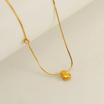 Wholesale Jewelry Casual Romantic Letter 304 Stainless Steel Zircon 18K Gold Plated Inlay Necklace