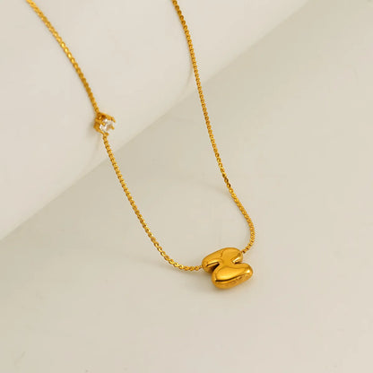 Wholesale Jewelry Casual Romantic Letter 304 Stainless Steel Zircon 18K Gold Plated Inlay Necklace