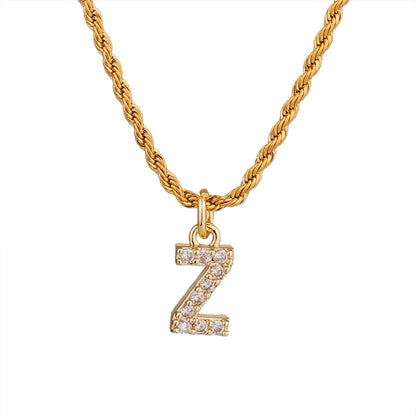 Wholesale Jewelry Casual Shiny Letter 304 Stainless Steel Pendant Necklace