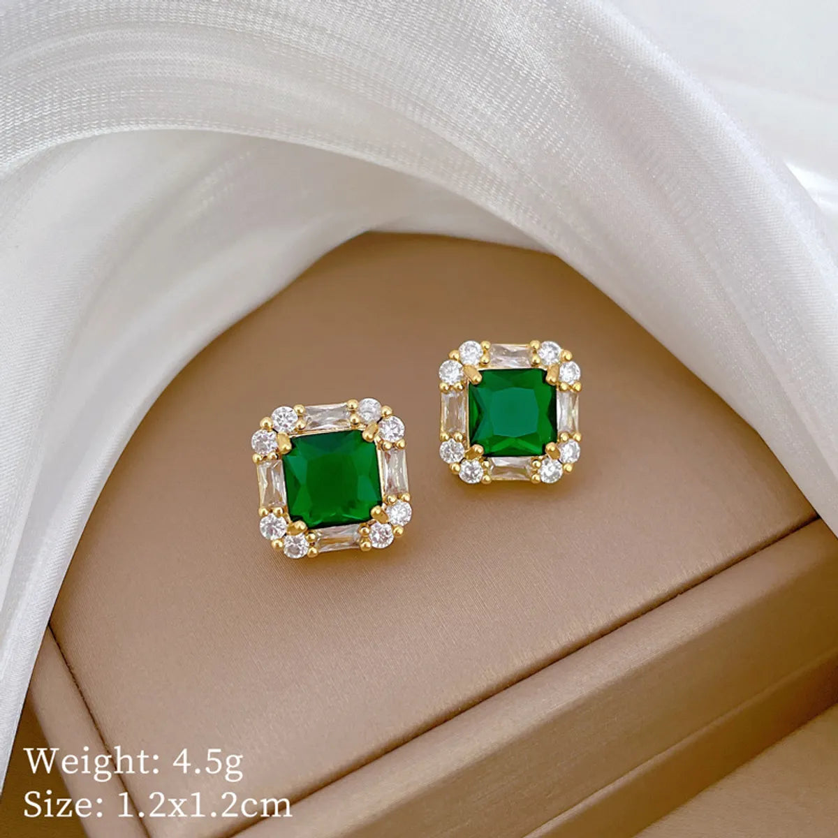 Wholesale Jewelry Casual Simple Style Classic Style Square Titanium Steel Zircon Gold Plated Inlay Earrings Necklace