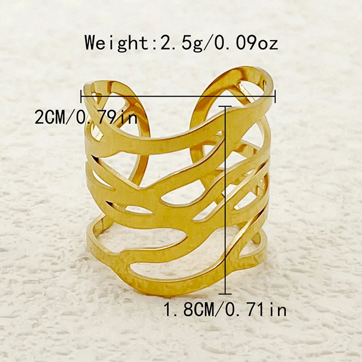 Wholesale Jewelry Casual Simple Style Commute Geometric Lines Flower 304 Stainless Steel 14K Gold Plated Hollow Out Open Rings