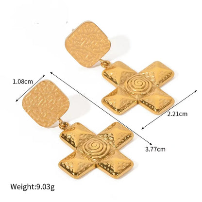 Wholesale Jewelry Casual Simple Style Cross 304 Stainless Steel 18K Gold Plated Polishing Plating Jewelry Set