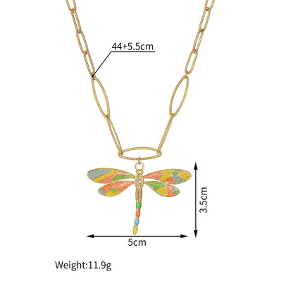 Wholesale Jewelry Casual Simple Style Dragonfly Butterfly 304 Stainless Steel Plating Pendant Necklace