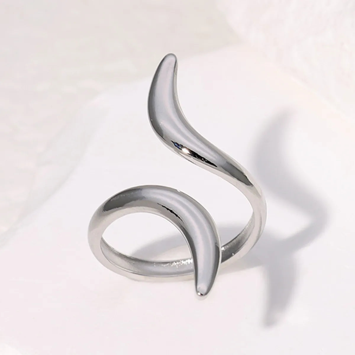 Wholesale Jewelry Casual Simple Style Geometric 304 Stainless Steel Hollow Out Inlay Open Rings