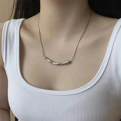 Wholesale Jewelry Casual Simple Style Geometric Titanium Steel Irregular Polishing Necklace