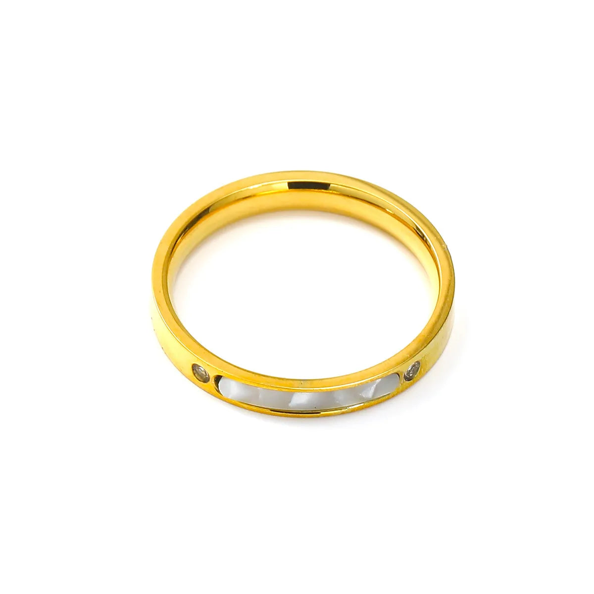 Wholesale Jewelry Casual Simple Style Geometric Titanium Steel Shell 18K Gold Plated Rings