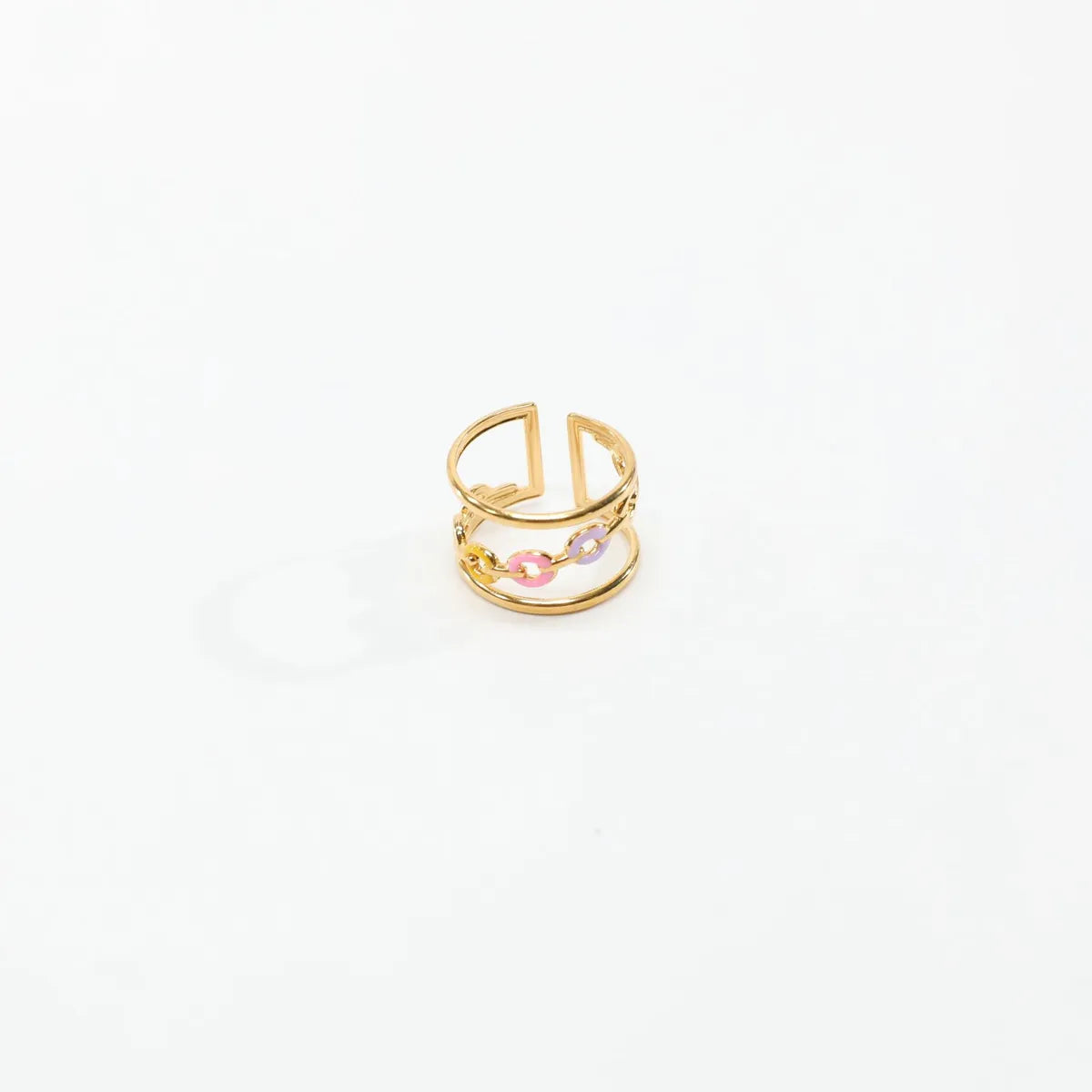 Wholesale Jewelry Casual Simple Style Heart Shape 304 Stainless Steel 18K Gold Plated Open Rings