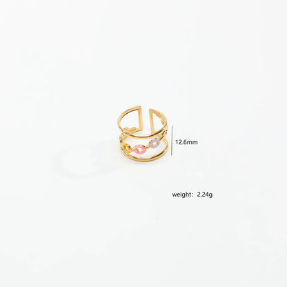 Wholesale Jewelry Casual Simple Style Heart Shape 304 Stainless Steel 18K Gold Plated Open Rings