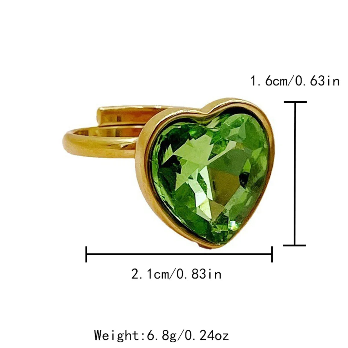 Wholesale Jewelry Casual Simple Style Heart Shape 304 Stainless Steel Zircon 14K Gold Plated Plating Inlay Rings