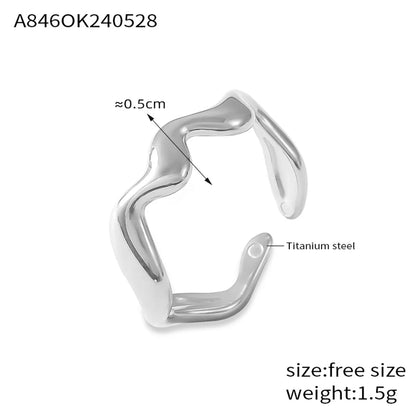 Wholesale Jewelry Casual Simple Style Heart Shape Lines Knot 304 Stainless Steel 18K Gold Plated Hollow Out Open Rings