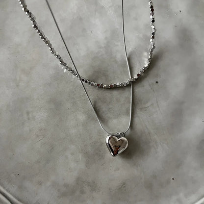 Wholesale Jewelry Casual Simple Style Heart Shape Titanium Steel Necklace