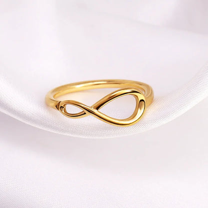 Wholesale Jewelry Casual Simple Style Infinity 304 Stainless Steel 18K Gold Plated Hollow Out Rings