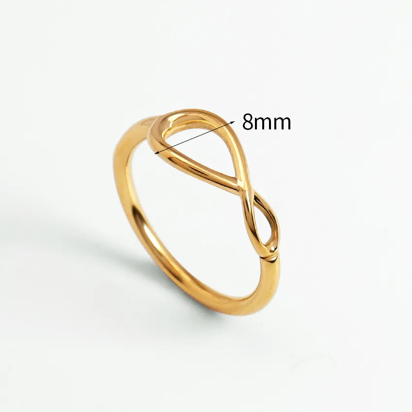 Wholesale Jewelry Casual Simple Style Infinity 304 Stainless Steel 18K Gold Plated Hollow Out Rings