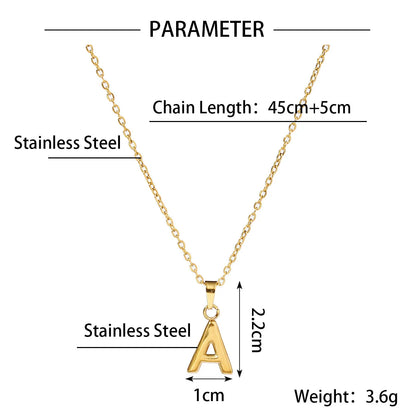 Wholesale Jewelry Casual Simple Style Letter 201 Stainless Steel 18K Gold Plated Pendant Necklace