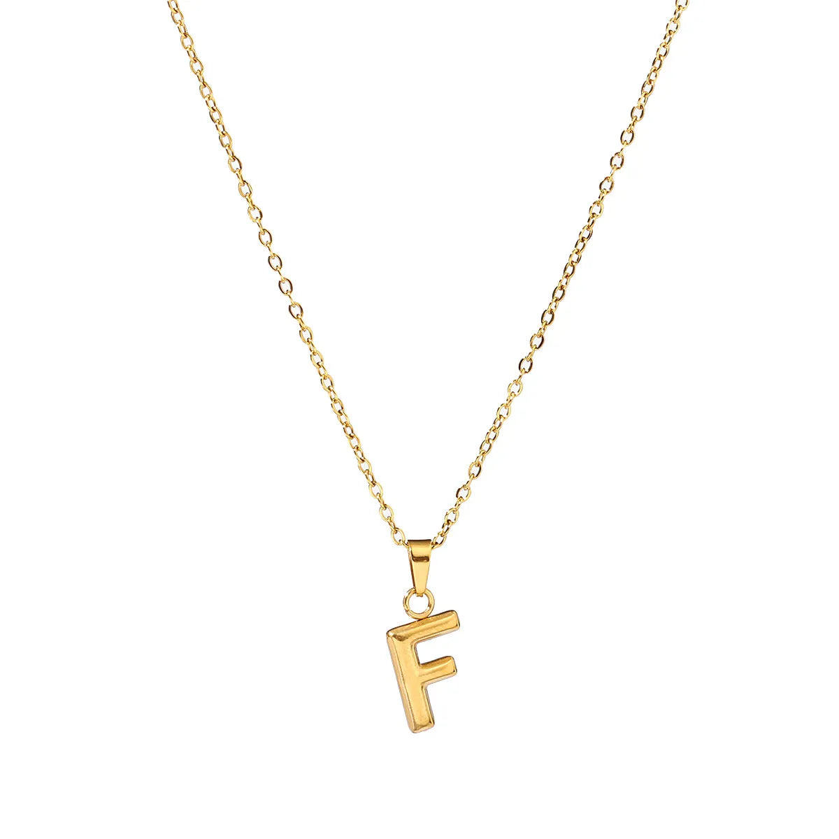 Wholesale Jewelry Casual Simple Style Letter 201 Stainless Steel 18K Gold Plated Pendant Necklace